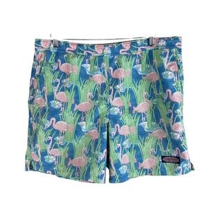 Vineyard Vines Mens Hawaiian Swim Trunks Shorts 36‎ Flamingo Print Beach